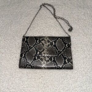 14th & Union Black and Gray Snake Print Shoulder Bag